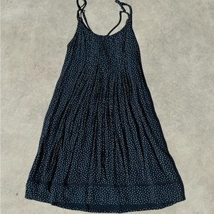 navy blue mini flowy dress